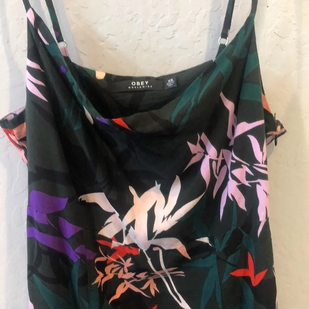 Obey Calyx Tropical Print Dress - Size XS